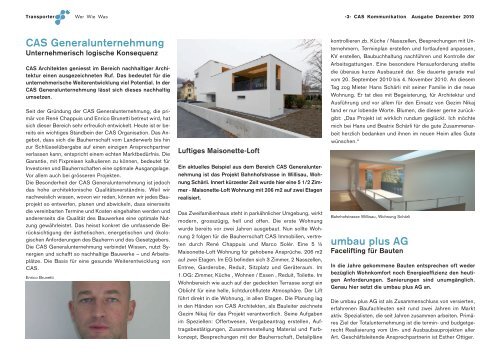 Kommunikation im Fokus - CAS Architekten