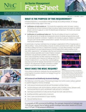 Air Barrier Management Fact Sheet - Northwest Energy Efficiency ...