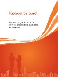 Tableau de bord Syndicats et Medef 2010 - Les clÃ©s du social