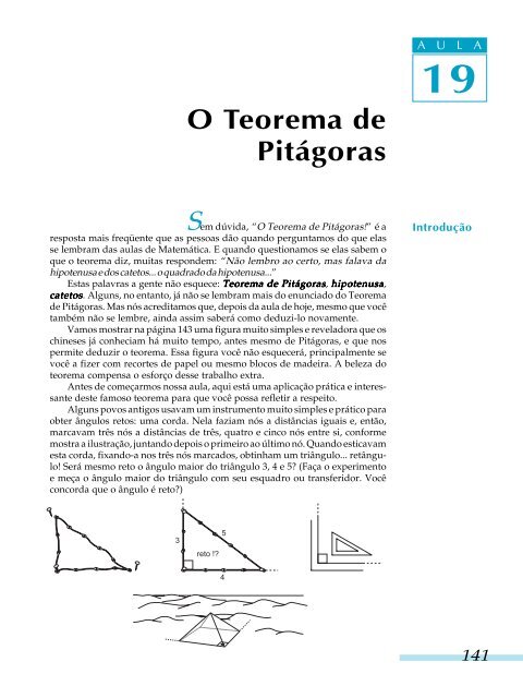 19 O Teorema De PitÃ¡goras Br