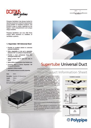 Supertube Universal Duct - Polypipe