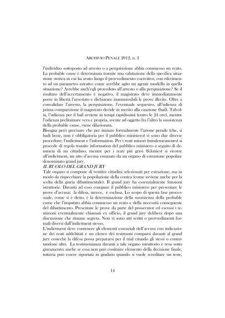 Il ruolo della giuria in italia e negli u.s.a. - Archiviopenale.it