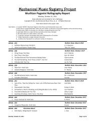 Wurlitzer Paganini Rollography Report - Mechanical Music Press