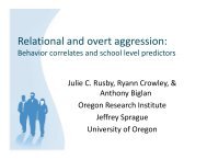 Relational and overt aggression: - the Center on Early Adolescence