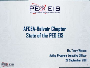 Afcea-Belvoir Chapter State of the PEO EIS