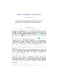 PARALLEL TRANSPORT AND DECOUPLING 1. Introduction One of ...