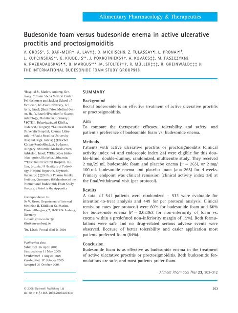 Budesonide Foam Versus Budesonide Enema In Active Ulcerative
