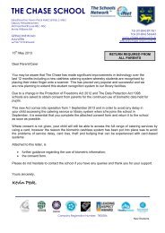 Biometric Consent Letter - The Chase Technology College