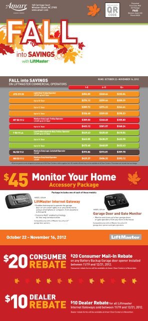 Rebate Rebate Monitor Your Home Amarr Garage Doors