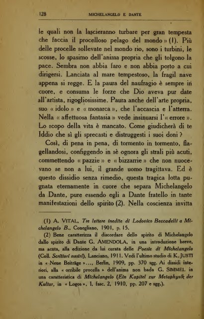 Michelangelo e Dante : e altri brevi saggi : Michelangelo poeta, La ...