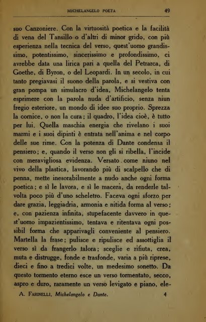 Michelangelo e Dante : e altri brevi saggi : Michelangelo poeta, La ...