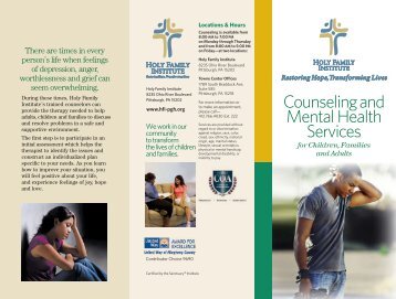 Mental Health Counseling brochure - Holy Family Institute