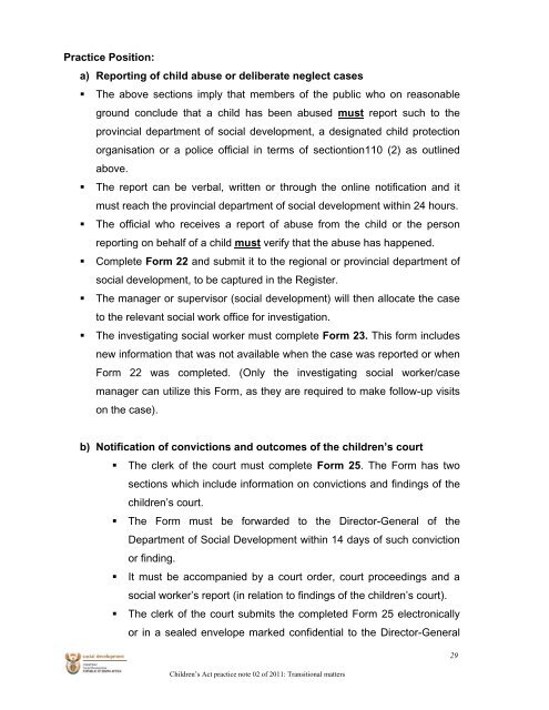 Children's Act Practice Note 2 of 2011 - LexisNexis South Africa