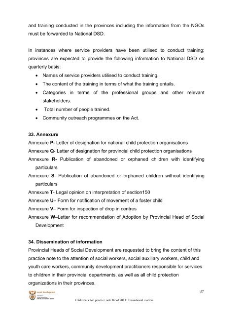 Children's Act Practice Note 2 of 2011 - LexisNexis South Africa