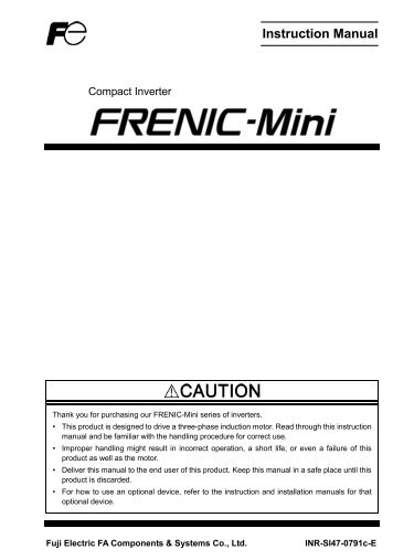 FRENIC Mini - Instruction Manual - Linh Trung