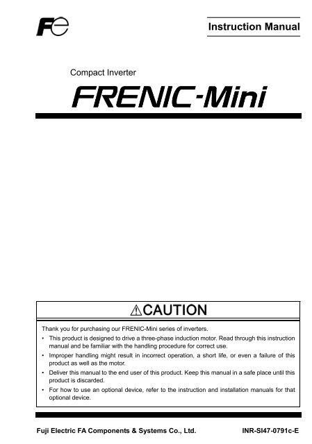 FRENIC Mini - Instruction Manual - Linh Trung
