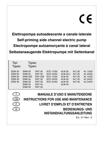 Elettropompa autoadescante a canale laterale ... - World of Heating