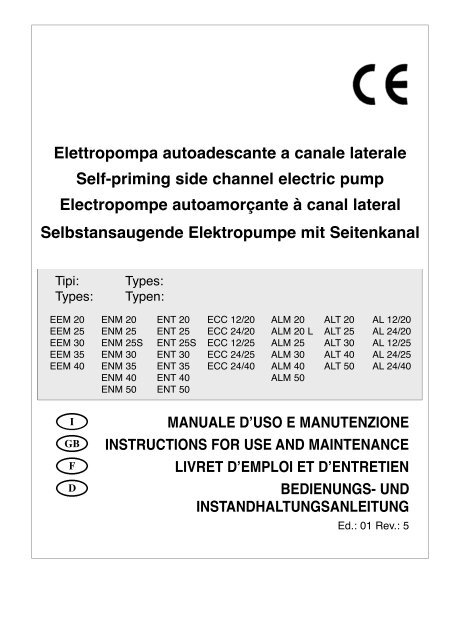 Elettropompa autoadescante a canale laterale ... - World of Heating