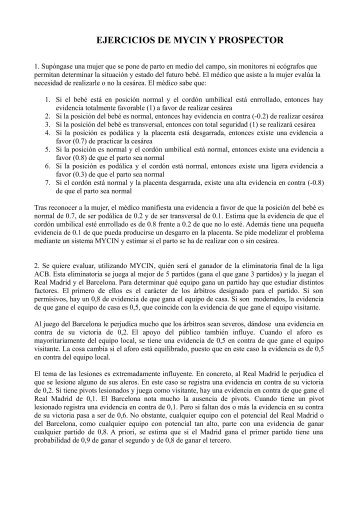 EJERCICIOS DE MYCIN Y PROSPECTOR
