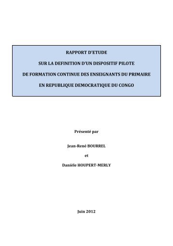 Rapport d'Ã©tude sur la dÃ©finition d'un dispositif pilote de ... - Ifadem