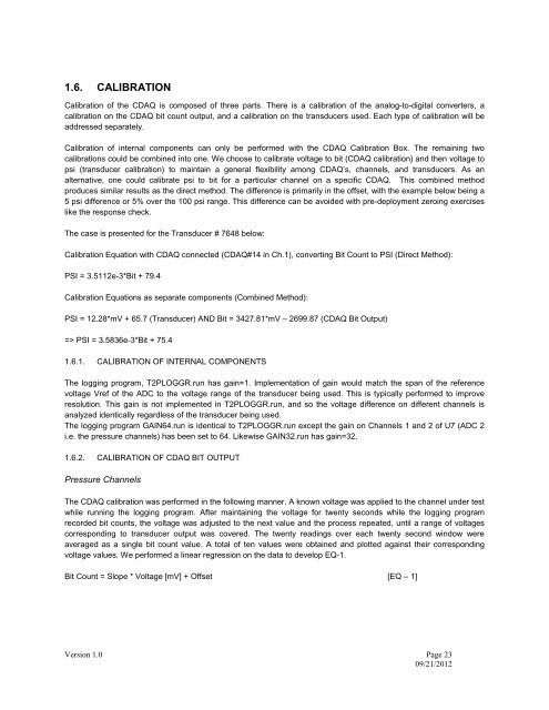 The Temperature 2 Pressure Probe (T2P): Technical Manual