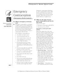 Emergency Contraception Fact Sheet - WomensHealth.gov