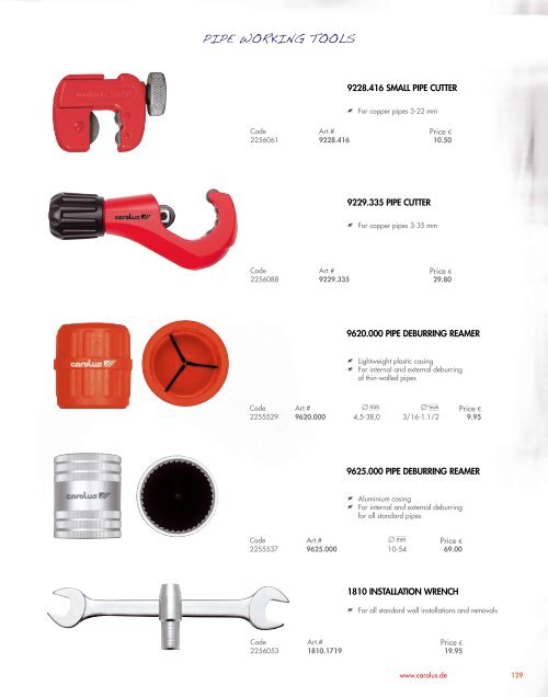 PRODUCT RANGE 2010 CAROLUS PRODUCT RANGE