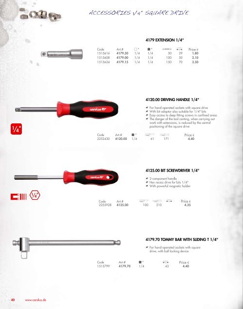 PRODUCT RANGE 2010 CAROLUS PRODUCT RANGE