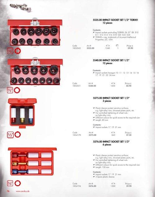 PRODUCT RANGE 2010 CAROLUS PRODUCT RANGE