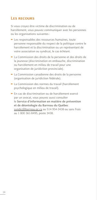 On se fait une loi de vous parler d'équité - Prévenir la discrimination ...