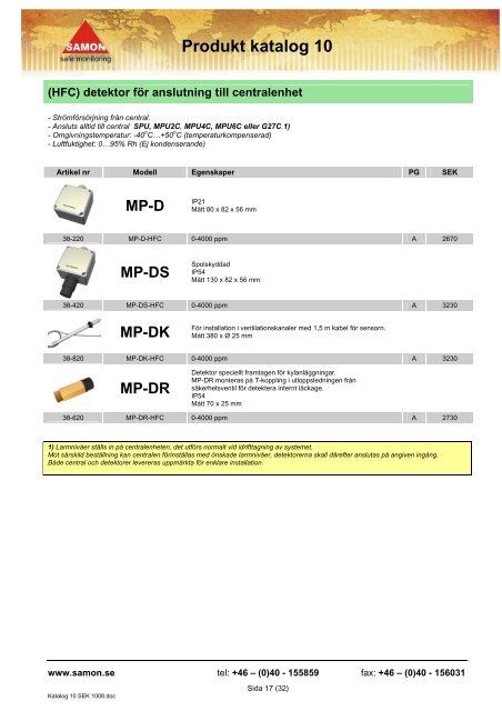 Produkt katalog 10 - Samon AB