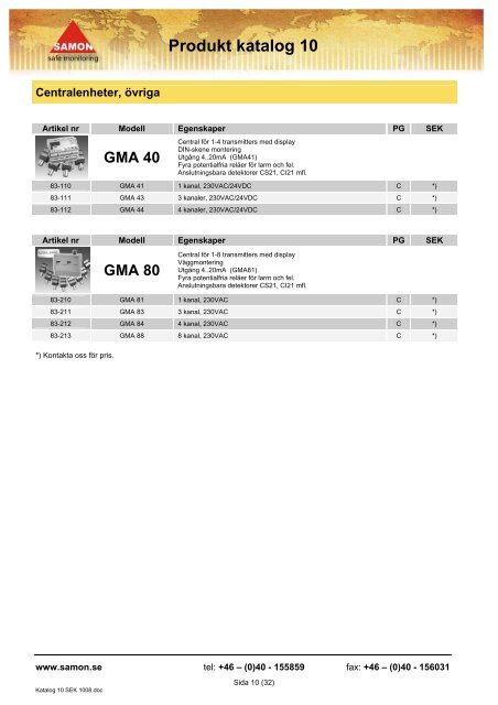 Produkt katalog 10 - Samon AB