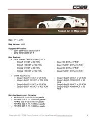 Nissan GT-R Map Notes - Cobb Tuning