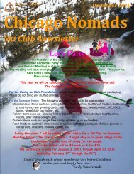 December Newsletter - Chicago Nomads Ski Club