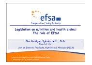 Legislation on nutrition and health claims: The role of EFSA