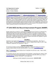 FY 2012 NICS Act Record Improvement Program (NARIP) Solicitation