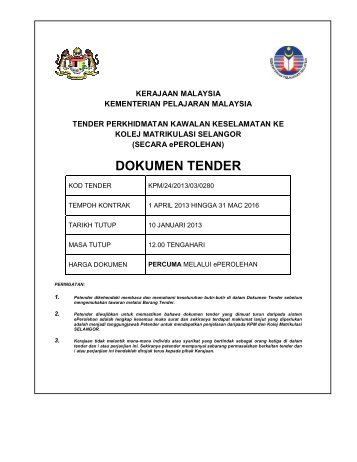 DOKUMEN TENDER - ePerolehan