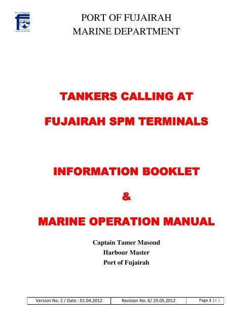 tankers calling at fujairah spm terminals ... - Port Of Fujairah