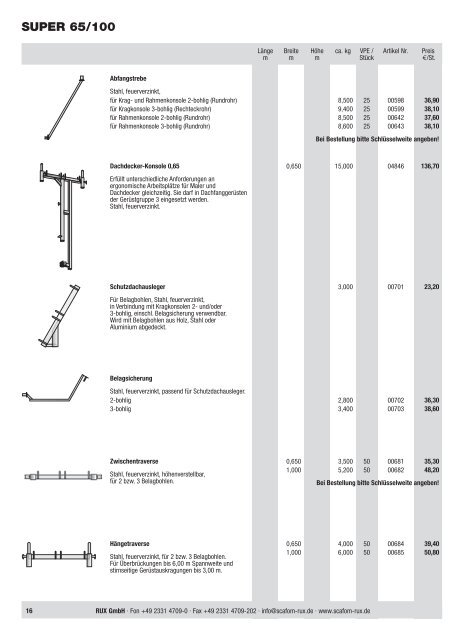 Preisliste - Rux GmbH