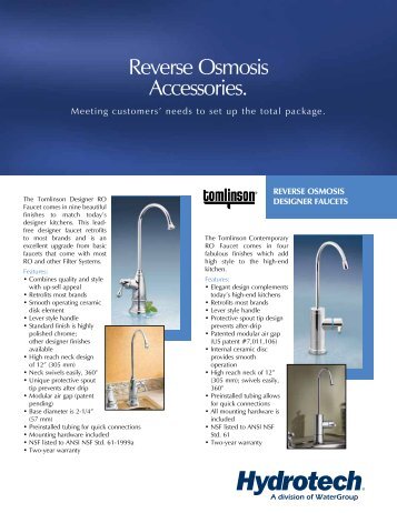 Reverse Osmosis Accessories. - Hydrotech