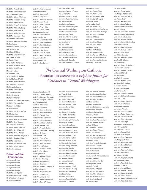 ANNUAL REPORT 2009 - Central Washington Catholic Foundation