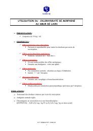 utilisation du chlorhydrate de morphine au smur de laon - Centre ...