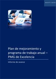 Plan de mejoramiento y programa de trabajo anual – PMG de Excelencia