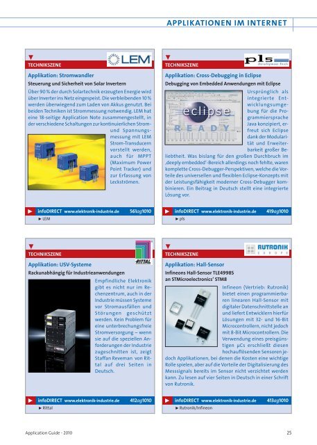 APPLICATION GUIDE - Elektronik Industrie