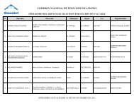 COMISION NACIONAL DE TELECOMUNICACIONES - Comisión ...