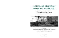 Organizational Chart - Lakeland Regional Medical Center