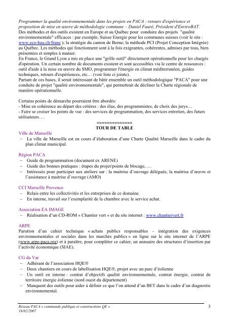 COMPTE RENDU DE LA REUNION - Achats Ã©co-responsables