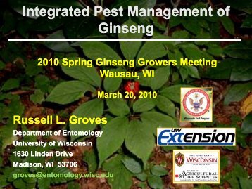 Integrated pest management of ginseng - Russell Labs Site Hosting