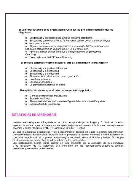 X Promoción del Programa Superior de Coaching Organizacional ...