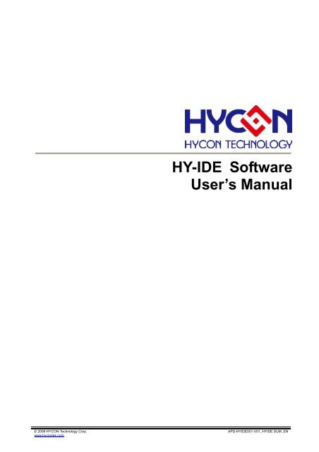 HY-IDE Software User's Manual